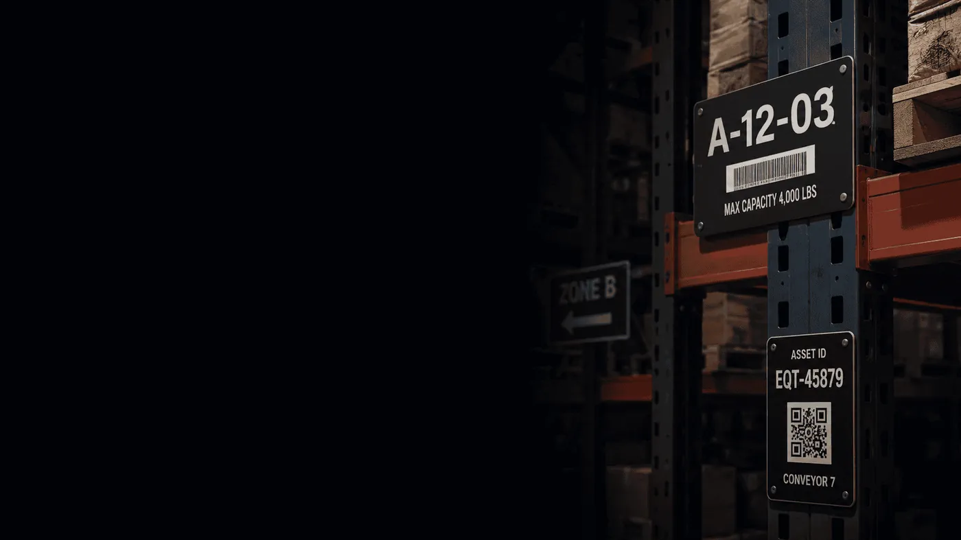 Custom phenolic label Engraved Warehouse Identification That Survives the Forklift